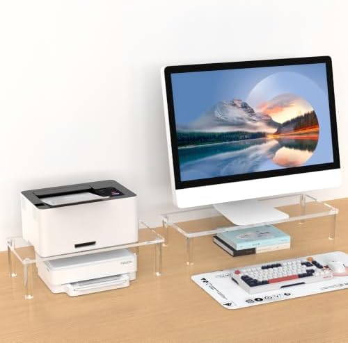 Acrylic Monitor Stand Riser 16X7.8 Clear Computer Stand Riser