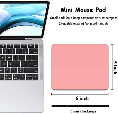 Dapesuom Small Mouse Pad, 5 x 6 Inch Thick Rubber Premium-Textured Non-Slip Portable & Washable Mini Mouse Mat for Women Men Wireless Laptops Keyboard Tray Gaming Computer Office Travel, Rose Pink