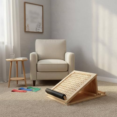 Leg Exercise Board Adjustable Wooden Incline Calf Stretcher Multi Angle Foot for Warm Ups Suitable for