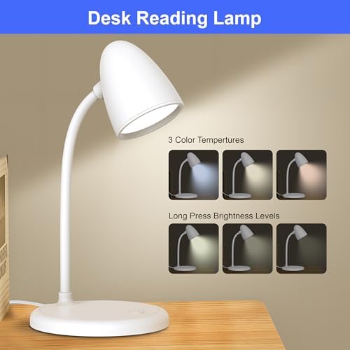 LED Desk Lamp for Home Office,Dimmable Table Lamp 3 Light Colors