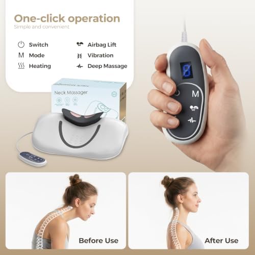 4in1 Cervical Traction Posture Corrector, Neck Stretcher with Heat & Remote