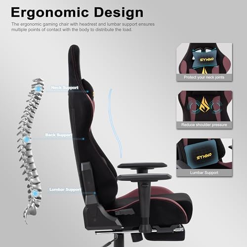 Symino Ergonomic Gaming Chair with 155° Recline & Footrest
