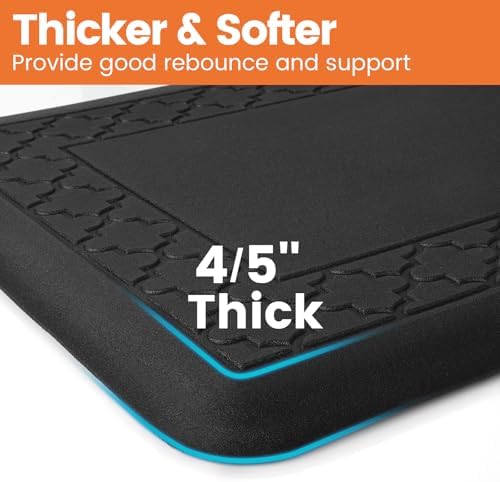 4/5 Inch Thicker Kitchen Mats Anti Fatigue Comfort Mat Standing Desk Rugs