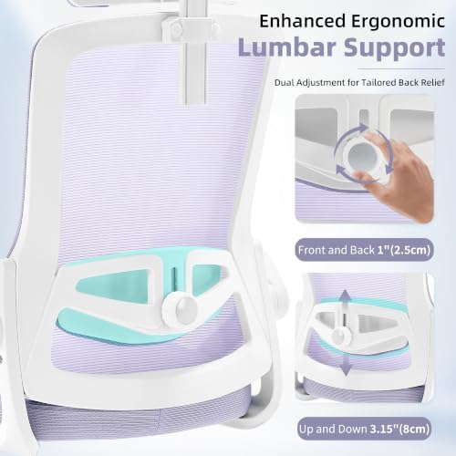 Ergonomic Mesh Office Chair with 2D Adjustable Headrest and Lumbar Support