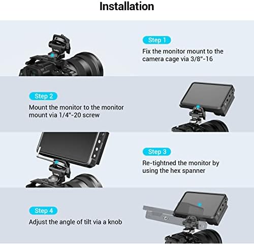 SmallRig Adjustable Camera Monitor Mount for ARRI-Style (Upgrade), 360° Swivel and 180° Tilt Monitor Holder Anti-Twist Support 5” and 7” Field Monitor
