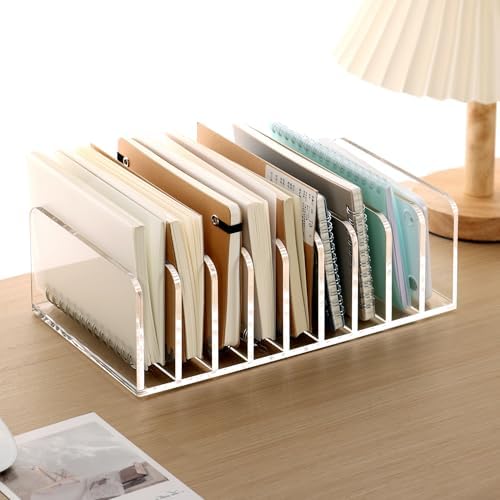 SANRUI Mail Organizer, Clear Acrylic Desk Organizer, 9-Compartment