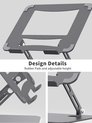 SOUNDANCE Laptop Stand, Heavy Metal Base, Adjustable, 10-15.6"，Grey
