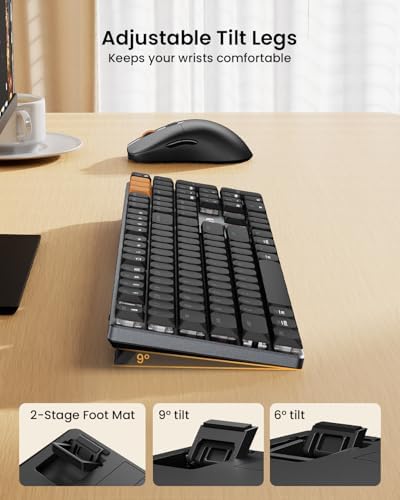 ProtoArc KM310 Wireless Mechanical Keyboard and Mouse, No Backlight