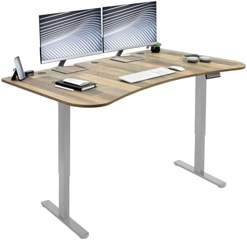 VIVO Reclaimed Wood 60 x 24 in Standing Desk, DESK-KIT-E2G1P