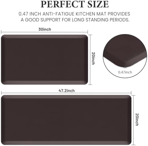 HappyTrends 2 PCS Kitchen Mat Cushioned Anti-Fatigue Floor Mat,