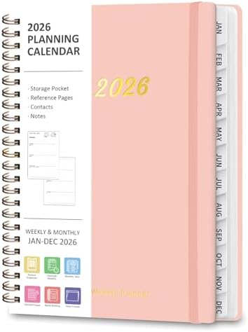 2026 Planner, Weekly and Monthly Calendar Planner Agenda, Jan 2026 - Dec 2026, Planning Academic Book, Office Desk Accessories and School Supplies - A5 (6.3'' x 8.5'')