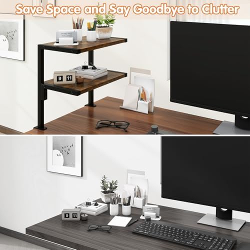 IBUYKE Clamp on Desk Organizer Shelf,Desk Extender Shelves UTMZ007H