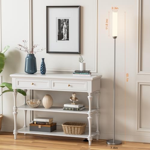Ambimall LED Floor Lamp with Remote Control, Foot Switch, Deep Grey