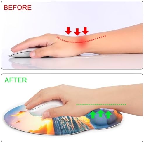 Ergonomic Mouse Pad with Wrist Rest Support,Gel Mouse Pads for Desk