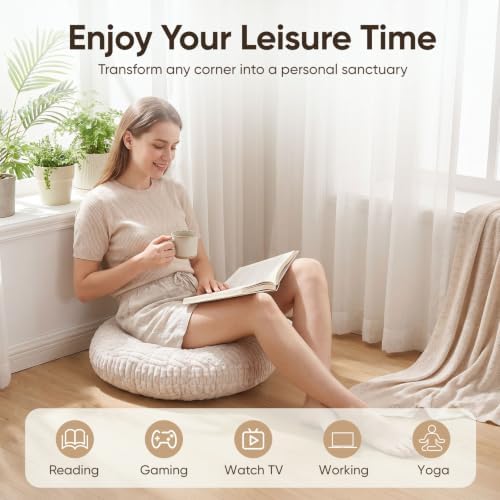 21"H Large Reading Pillow, Backrest Pillow with Floor Cushion Pillow