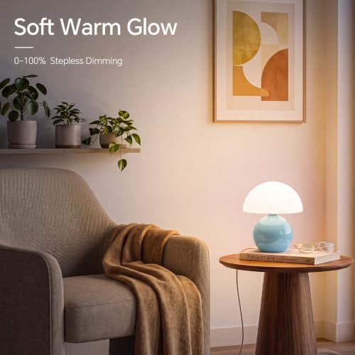 Dawnwake Mushroom Lamp Table Lamp for Bedroom-Small Desk Table Lamps,Blue
