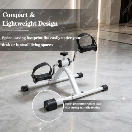 1pack Under Desk Elliptical, Exercise Equipment, Under Desk Bike, Exercise Bike, Bike Trainer, Mini Adjustable Pedal Exerciser, Anti-Slip Base, Indoor Leg Arm Workout Fitness Machine for Home Office