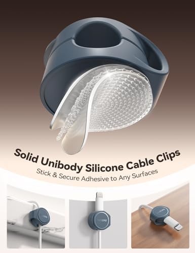 FLYLEAD 8-Pack Silicone Cord Organizer Magnetic Cable Clips, Adhesive