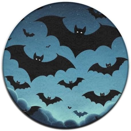 Soft Round Yoga Carpet, Office Chair Decor Round Mat for Carpet and Hardwood Floors Bat