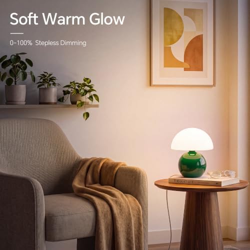 Dawnwake Mushroom Lamp Table Lamp for Bedroom-Small Table Lamps,Dark Green