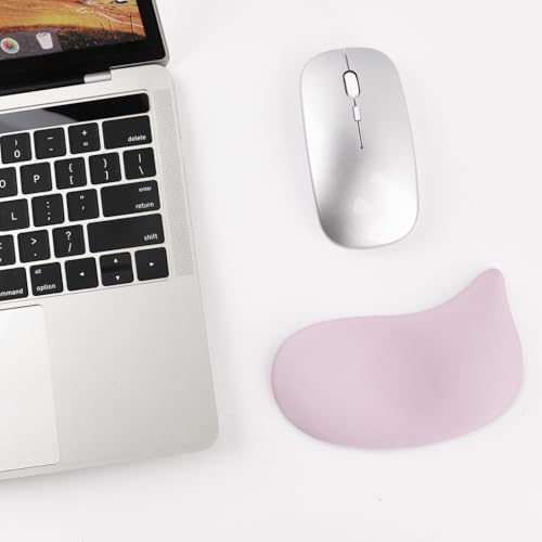 Ergonomic Mouse Wrist Rest Pad, Small Gel Mouse Keyboard Support Cushion Non-Slip Base, for Easy Typing and Wrist Pain Relief Office Computer, Laptop, PC Gaming (Pink)