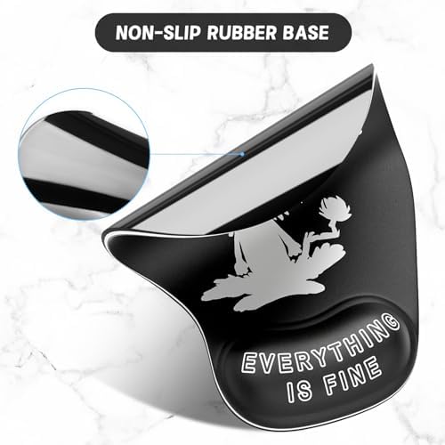 ITNRSIIET Ergonomic Mouse Pad Coaster Set with Gel Wrist Support Wrist Rest Smooth Surface Non-Slip PU Base Comfortable Office Supplies Pain Relief, 9.5 x 8.3 inches, Funny Cat