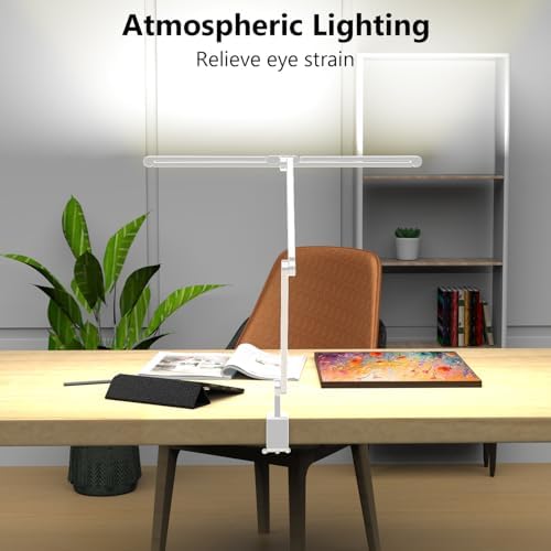 EPABINA 36W Ultra Bright Architect Desk Lamp with Clamp, Tall Overhead Rotatable Led Desk Light for Home Office, 47Inch Long Adjustable Monitor Light Bar with Remote for Computer Screen Desktop Table