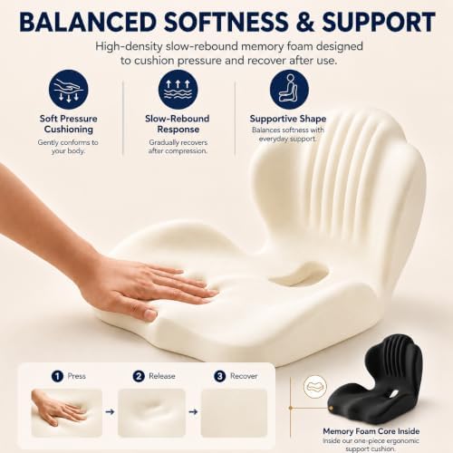 Ergonomic Seat Cushion for Office Chair with Lumbar Support