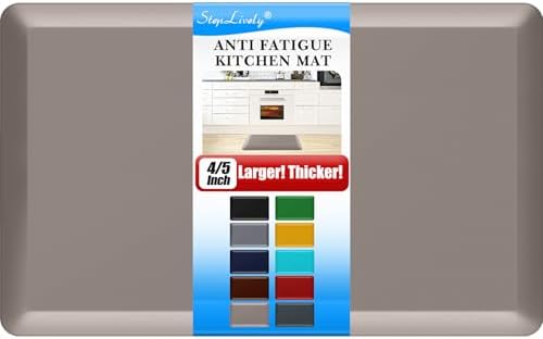 4/5 Inch Thick Kitchen Mat - Cushioned Anti Fatigue Mat for Kitchen Floor