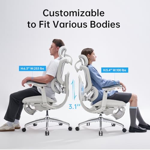SIHOO Doro C300 Pro V2 Ergonomic Office Chair with Footrest, 2 Packs, Grey