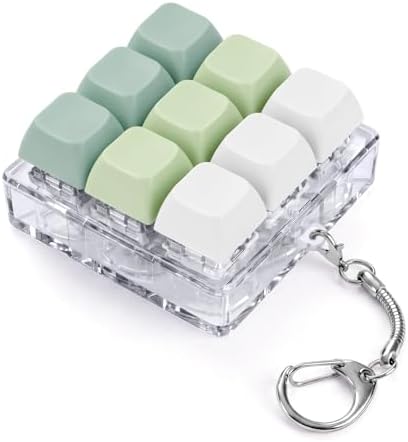 Keyboard Fidget Toy, Creamy Fidget Clicker Keyboard Fidget Keychain, Button Fidget Gifts for Adults, Boost Focus & Ease Anxiety Anywhere — Perfect Stress-Relief Gift (3×3 Grid Layout O)
