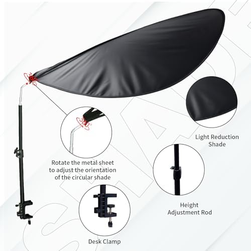 Large Size 52''Office Cubicle Shade Cubicle Desk Light Shield to Block Anti-Glare Cover Light Sensitive Professionals Cubicle Light Quick Install Shading Light Shade with Clamp(Patent Pending)
