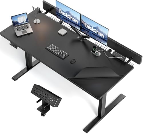 60 x 30 Inch Electric Standing Desk with Flip-Top Cable Management