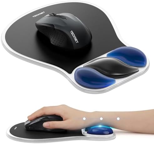 TECKNET Gel Mouse Pad with Wrist Rest for Relieve Wrist Pain Comfortably