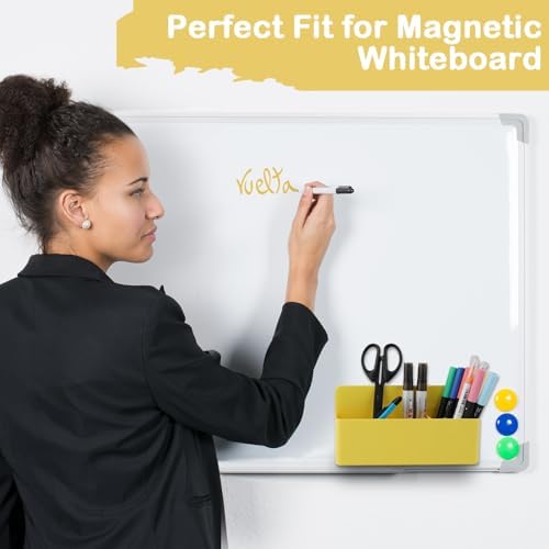 KITANIS Magnetic Pen Holder,3 Compartments Magnetic Dry Erase Marker Holder,Extra Strong Magnet Storage Marker Pen Pencil Organizer for Refrigerator,Whiteboard,Locker Accessories(Long Style)