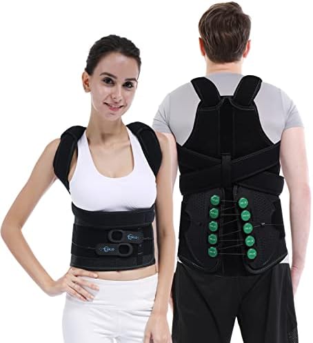 TLSO Thoracic Full Back Brace, Posture Corrector for Women and Men, Adjustable Posture Back Support for Improve Posture Provide and Lower Back Pain Relief, Pre or Post Surgery with Lower Back Support