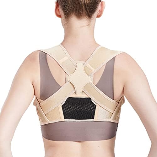 Posture Corrector Adjustable Back Support Belt Spine Back Shoulder Brace Support Belts Adult Invisible Hunchback Belts(Beige,L/XL)