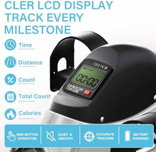 Under Desk Pedal Exerciser, Portable Silent Mini Bike, Stepless Resistance, 2-in-1 Arm & Leg Workout, Digital Monitor, Multi Colors, Fitness Gift for Office Workers, Adults & Seniors