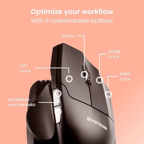 Contour Unimouse Ergonomic Vertical Mouse, Adjustable Thumb Rest, Wireless