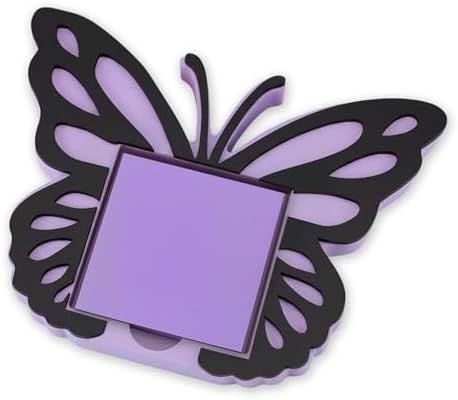 Purple Butterfly Sticky Note Holder Large Wood Notepad Dispenser