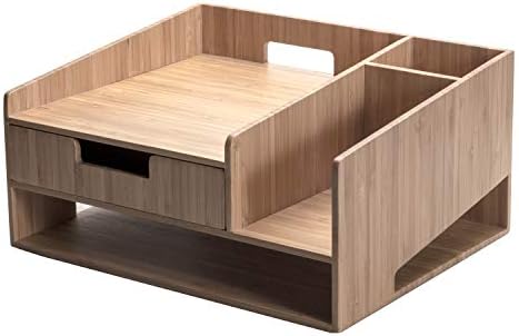 MobileVision Bamboo Paper Tray Office Organizer for Files, Documents, Letter Sorter, Envelopes and Magazine Holder (File & Paper Organizer)