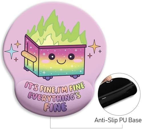 Blusabaca Dumpster on Fire Mouse Pad with Wrist Rest Ergonomic Mousepad