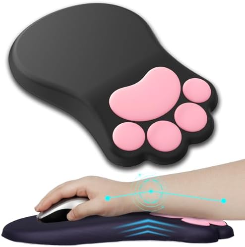 L-SPOUTTO Ergonomic Mouse Pad with Wrist Rest,Black Mouse Pad Wrist Support