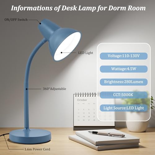 LED Desk Lamps for Home Office, Flexible Gooseneck Eye-Caring Study Lamps