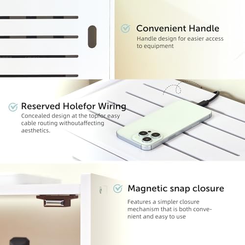WiFi Router Storage Cabinet, WiFi Box Hider with Cable Management