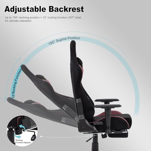 Symino Ergonomic Gaming Chair with 155° Recline & Footrest
