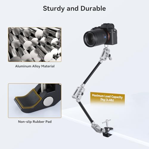 UTEBIT 22" Magic Arm w Clamp Mount, Overhead Desk Phone Mount 1/4" Thread