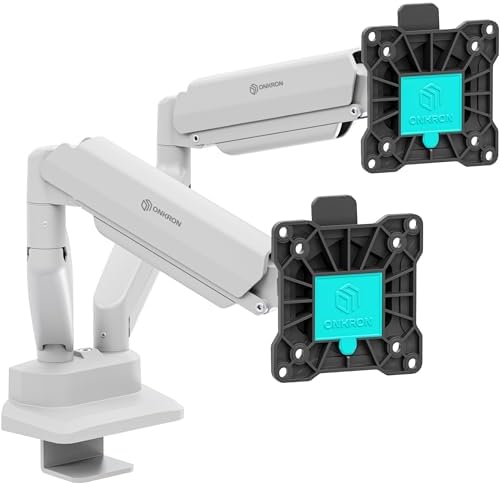 ONKRON Dual Monitor Arm 13-32 Inch, 22 lbs (x2), VESA 75x75-100x100, White