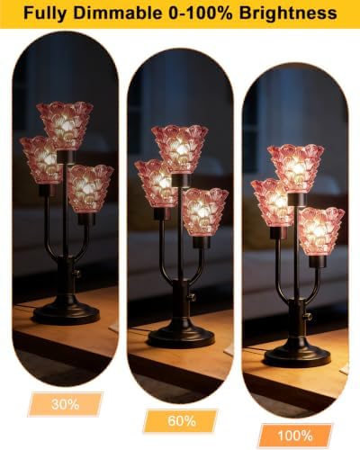 Mid Century Modern Glass Table Lamp Vintage Lamp Gift Dimmable