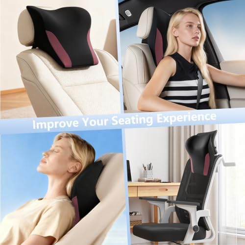 BABUR Car Neck Pillow, Headrest Pillow with Adjustable Strap for Driving